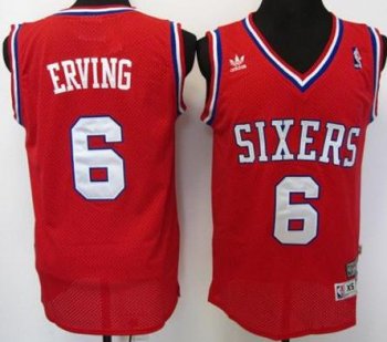 Philadelphia 76ers 6 Julius Erving Red Jersey Cheap