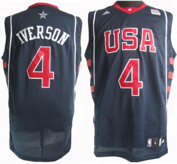 USA Dream 6 Allen Iverson Blue Swingman Jersey Cheap