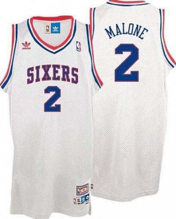 Philadelphia 76ers 2 Moses Malone White Jersey Cheap