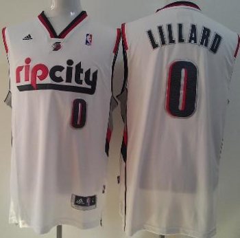 Portland Trail Blazers 0 Damian Lillard White Revolution 30 Swingman NBA Jersey Cheap