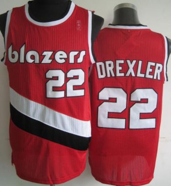 Portland Trail Blazers 22 Clyde Drexler Red Hardwood Classics Revolution 30 NBA Jerseys Cheap