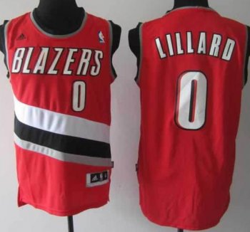 Portland Trail Blazers 0 Damian Lillard Red Revolution 30 Swingman NBA Jersey Cheap