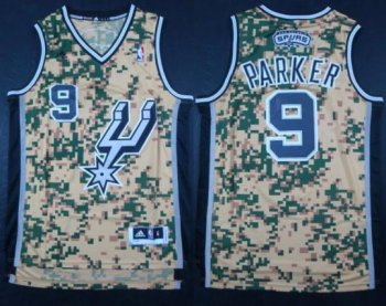 San Antonio Spurs 9 Tony Parker Camo Revolution 30 Swingman NBA Jerseys Cheap