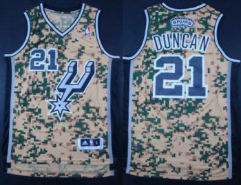 San Antonio Spurs 21 Tim Duncan Camo Revolution 30 Swingman NBA Jerseys Cheap