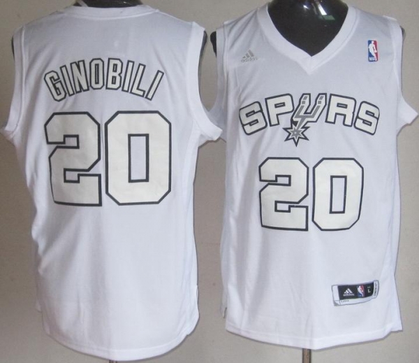 San Antonio Spurs 20 Manu Ginobili Full White Revolution 30 Swingman NBA Jerseys Cheap