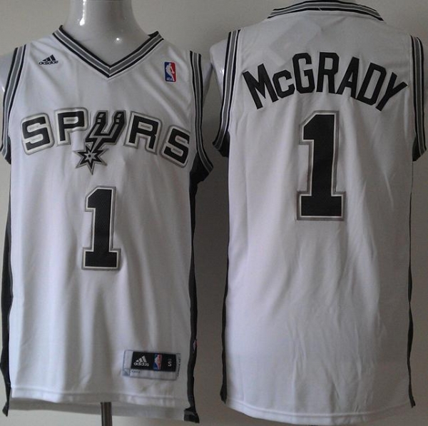 San Antonio Spurs 1 Tracy McGrady White Revolution 30 Swingman NBA Jersey Cheap