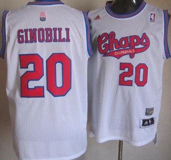 San Antonio Spurs 20 Manu Ginobili White ABA Hardwood Classic Swingman Jersey Cheap