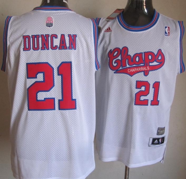 San Antonio Spurs 21 Tim Duncan White ABA Hardwood Classic Swingman Jersey Cheap