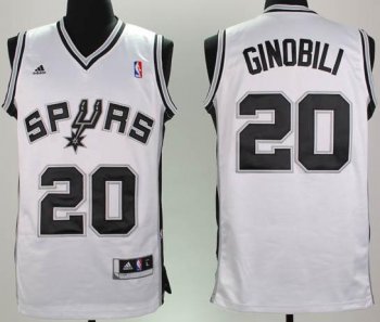 Revolution 30 San Antonio Spurs 20 Ginobili White Swingman Jersey Cheap