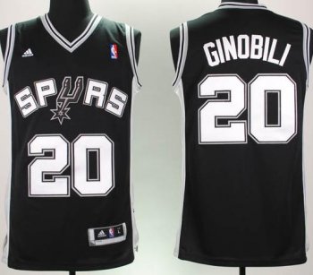 Revolution 30 San Antonio Spurs 20 Ginobili Black Swingman Jersey Cheap