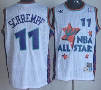 Seattle SuperSonics 11 Detlef Schrempf White 94-95 All Star NBA Jerseys Cheap