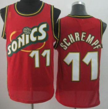 Seattle SuperSonics 11 Detlef Schrempf Red Throwback Revolution 30 NBA Basketball Jerseys Cheap