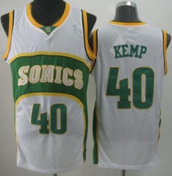 Seattle SuperSonics 40 Shawn Kemp White Throwback Revolution 30 NBA Basketball Jerseys Cheap