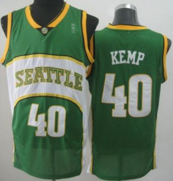 Seattle SuperSonics 40 Shawn Kemp Green Throwback Revolution 30 NBA Basketball Jerseys Cheap