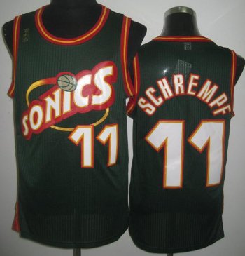 Seattle SuperSonics 11 Detlef Schrempf Green Throwback Revolution 30 NBA Basketball Jerseys Cheap