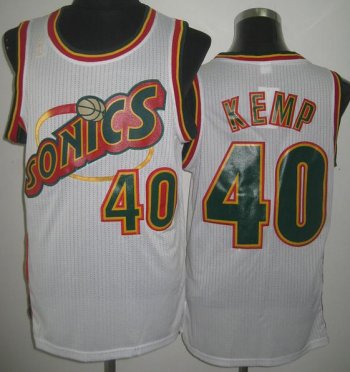 Seattle SuperSonics 40 Shawn Kemp White Throwback Revolution 30 NBA Basketball Jerseys Cheap