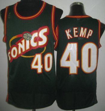 Seattle SuperSonics 40 Shawn Kemp Green Throwback Revolution 30 NBA Basketball Jerseys Cheap