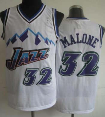 Utah Jazz 32 Karl Malone White Hardwood Classics Revolution 30 NBA Jerseys Cheap