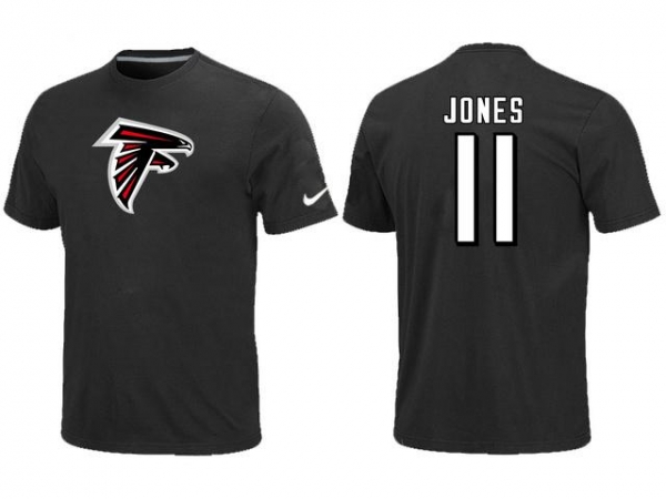 Nike Atlanta Falcons 11 Jones Name & Number Black NFL T-Shirt Cheap