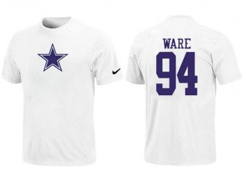 Nike Dallas Cowboys 94 WARE Name & Number White NFL T-Shirt Cheap