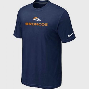 Nike Denver Broncos Authentic Logo D.Blue NFL T-Shirt Cheap