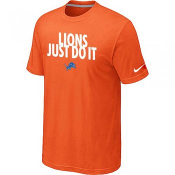 Nike Detroit Lions Just Do It Orange NFL T-Shirt Cheap