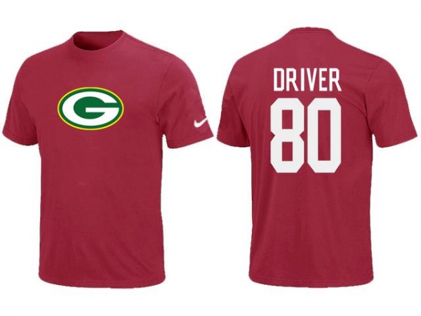 Nike Green Bay Packers Donald Driver Name & Number Green Red NFL T-Shirt Cheap