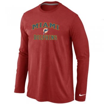 Nike Miami Dolphins Heart & Soul Long Sleeve T-Shirt RED Cheap