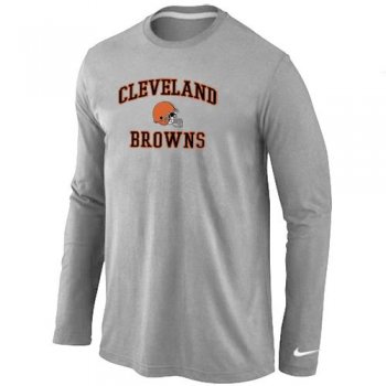 Nike Cleveland Browns Heart & Soul Long Sleeve T-Shirt Grey Cheap