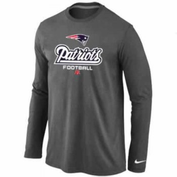 Nike New England Patriots dark grey Critical Victory Long Sleeve NFL T-Shirt Cheap