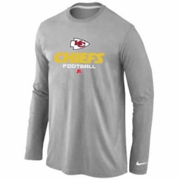 Nike Kansas City Chiefs light grey Critical Victory Long Sleeve NFL T-Shirt Cheap