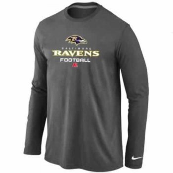 NIKE Baltimore Ravens dark grey Critical Victory Long Sleeve NFL T-Shirt Cheap