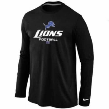 NIKE Detroit Lions black Critical Victory Long Sleeve NFL T-Shirt Cheap