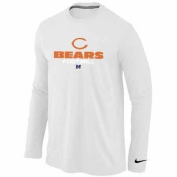 NIKE Chicago Bears white Critical Victory Long Sleeve NFL T-Shirt Cheap