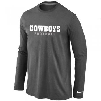 Nike Dallas Cowboys font Long Sleeve T-Shirt D.Grey Cheap