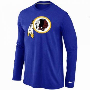 Nike Washington Redskins Logo Long Sleeve Blue NFL T-Shirt Cheap