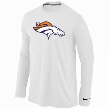 Nike Denver Broncos Logo Long Sleeve White NFL T-Shirt Cheap