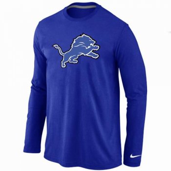 Nike Detroit Lions Logo Long Sleeve Blue NFL T-Shirt Cheap