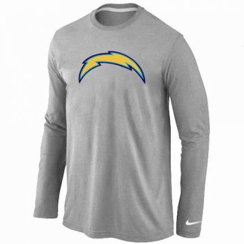 Nike San Diego Charger Logo Grey Long Sleeve NFL T-Shirt Cheap