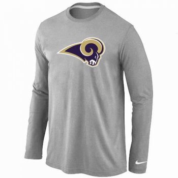 Nike St Louis Rams Logo Grey Long Sleeve NFL T-Shirt Cheap