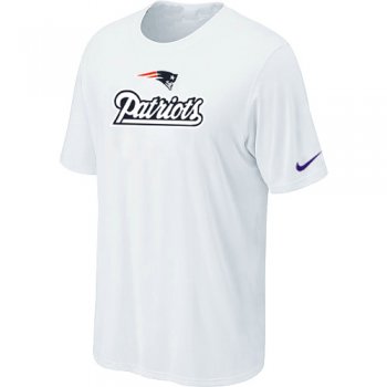 Nike New England Patriots Authentic Logo White NFL T-Shirt Cheap