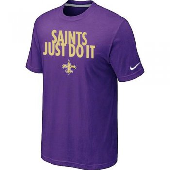 Nike New Orleans Saints Just Do It Purple NFL T-Shirt Cheap