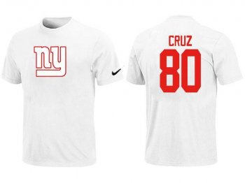 Nike New York Giants 80 Victor Cruz Name & Number White NFL T-Shirt Cheap