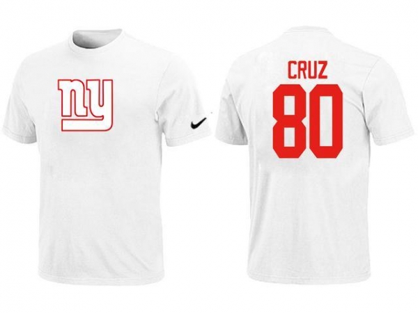 Nike New York Giants 80 Victor Cruz Name & Number White NFL T-Shirt Cheap