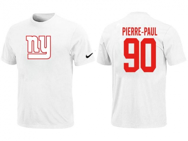 Nike New York Giants #90 Jason Pierre-Paul White Name & Number T-Shirt Cheap