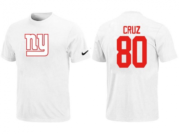 Nike New York Giants 80# Victor Cruz White Name & Number T-Shirt Cheap