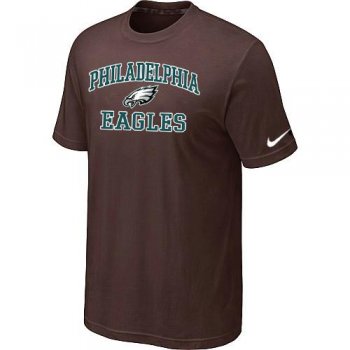 Philadelphia Eagles Heart & Soul Brown T-Shirt Cheap