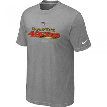 Nike San Francisco 49ers 2012 NFC Conference Champions Trophy Collection Long L.Grey NFL T-Shirt Cheap