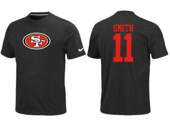 Nike San Francisco 49ers 11 SMITH Name & Number Black NFL T-Shirt Cheap