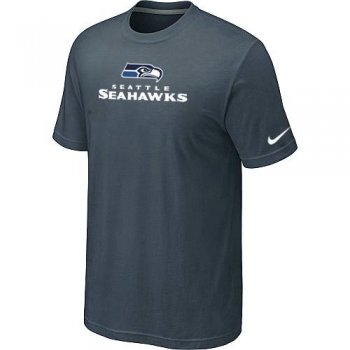 Nike Seattle Seahawks Authentic Logo Grey NFL T-Shirt Cheap